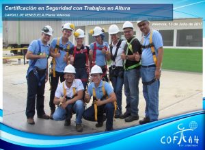 Certificación en Seguridad con Trabajos en Altura (CARGILL) Valencia