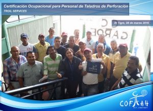 Certificación Ocupacional para Personal de Taladros de Perforación (TROIL Services) El Tigre