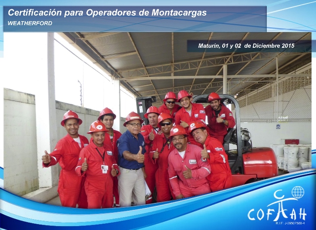 Certificación para Operadores de Montacargas (WEATHERFORD) Maturín