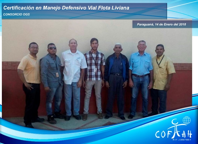 Certificación en Manejo Vial Defensivo - Flota Liviana (Consorcio OGS) Paraguaná -