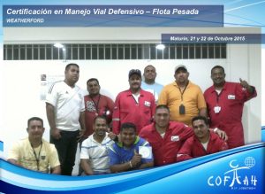 Certificación en Manejo Vial Defensivo – Flota Pasada (WEATHERFORD) Maturín