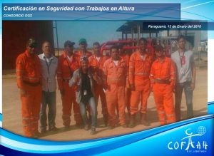 Certificación en Seguridad con Trabajos en Altura (Consorcio OGS) Paraguaná