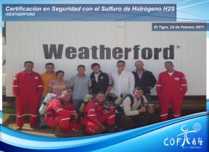 Certificación en Seguridad con el Sulfuro de Hidrógeno (WEATHERFORD) El Tigre