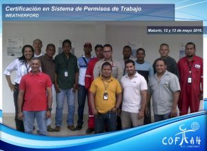 Certificación en Sistema de Permisos de Trabajo (WEATHERFORD) Maturín