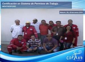 Certificación en Sistena de Permisos de Trabajo (WEATHERFORD) Maturín