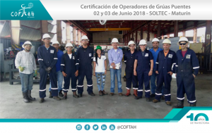 Certificación de Operadores de Grúas Puentes (SOLTEC) Maturín