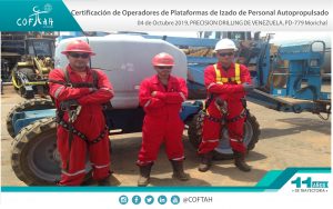 Certificación de Operadores de Plataformas de Izado de Personal Autopropulsados (PRECISION DRILLING) PDVEN-779 Morichal