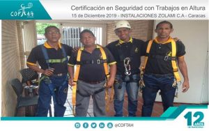 Certificación en Seguridad para Trabajos en Altura (INSTALACIONES ZOLAMI) Caracas