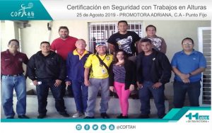 Certificación en Seguridad con Trabajos en Altura (PROMADRICA) Punto Fijo
