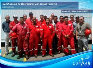 Certificación de Operadores de Grúas Puentes (WEATHERFORD) Anaco