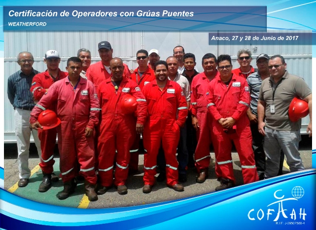 Certificación de Operadores de Grúas Puentes (WEATHERFORD) Anaco