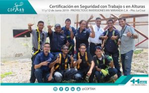 Certificación en Seguridad con Trabajos en Altura (PROYECTOS E INVERSIONES MV MIRANDA) Pto. La Cruz