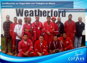 Certificación en Seguridad con Trabajos en Altura (WEATHERFORD) El Tigre