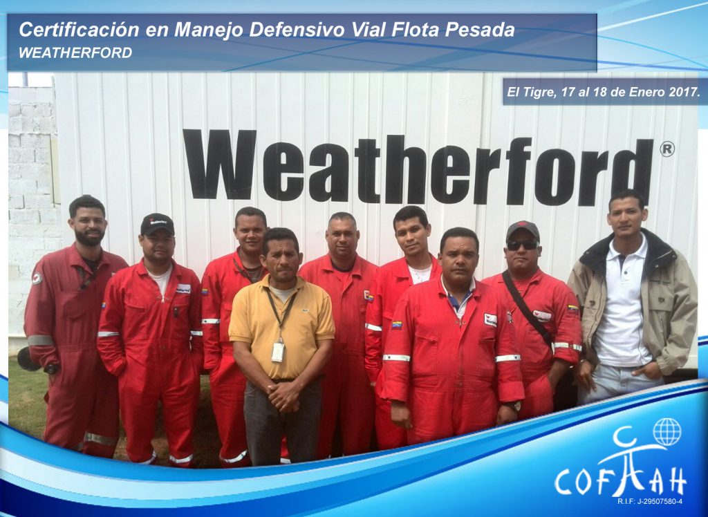 Certificación en Manejo Defensivo Vial Flota Pesada (WEATHERFORD) El Tigre