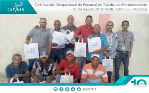 Certificación Ocupacional para Personal de Taladros de Matenimiento (TROIL Services) Morichal