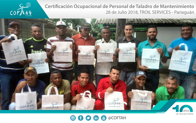 Certificación Ocupacional para Personal de Taladros de Servicios a Pozos (TROIL Services) Pariaguan
