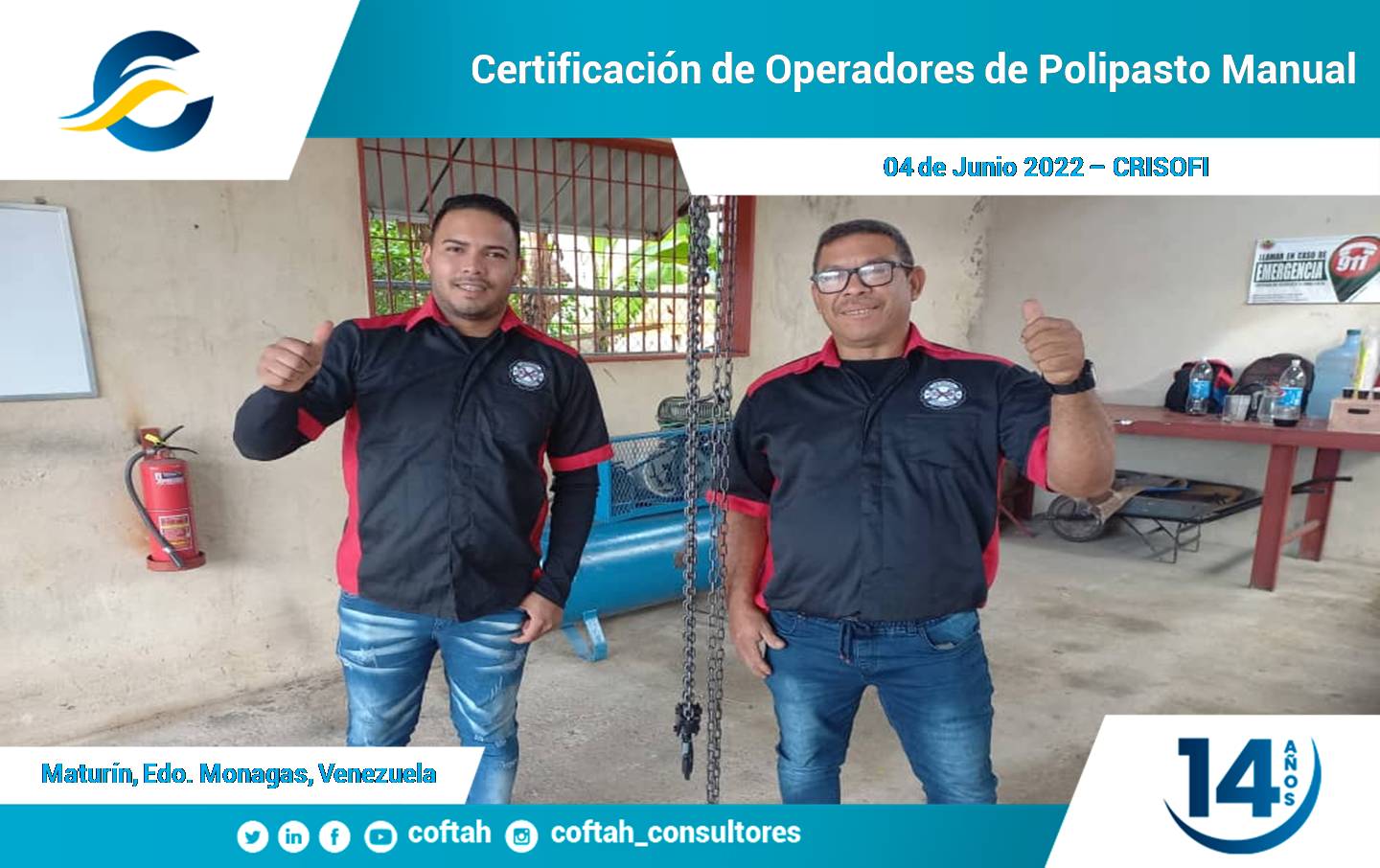 Lee más sobre el artículo Certificación de Operadores de Polipasto Manual con CRISOFI en Maturín