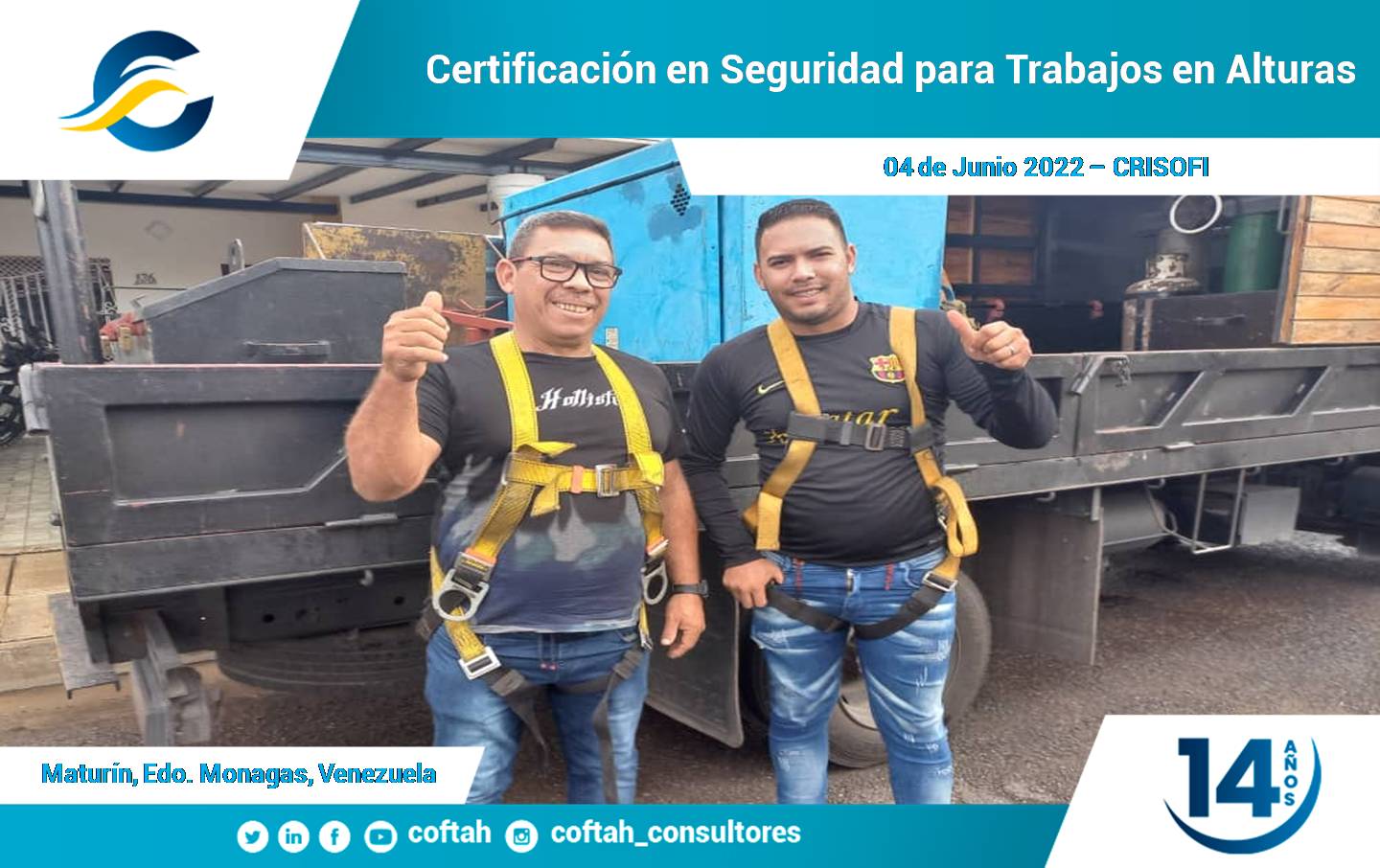 Lee más sobre el artículo Certificación en Seguridad para Trabajos en Alturas con CRISOFI en Maturín