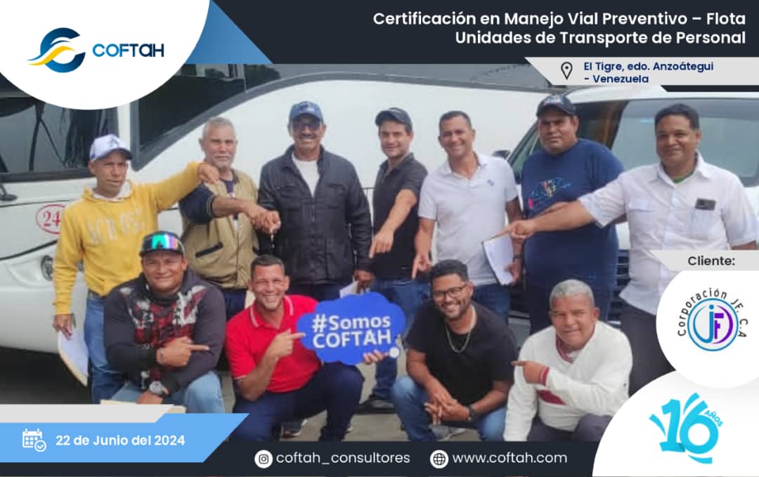 Lee más sobre el artículo Certificación en Manejo Vial Preventivo – Flota Unidades de Transporte de Personal en CORPORACION JF