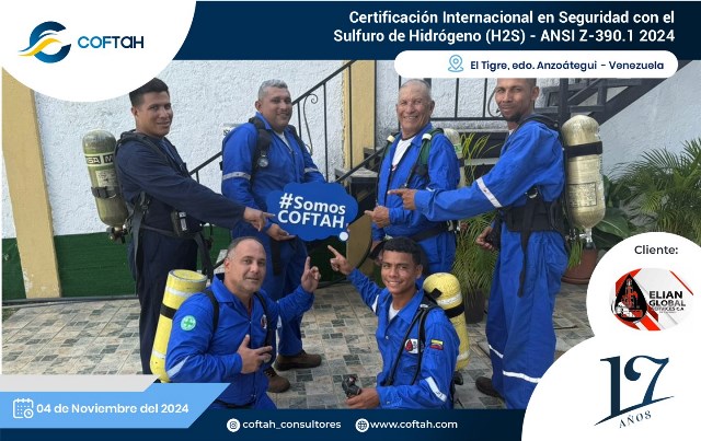 Certificación Internacional con el Sulfuro de Hidrógeno H2S (ANSI Z-390)