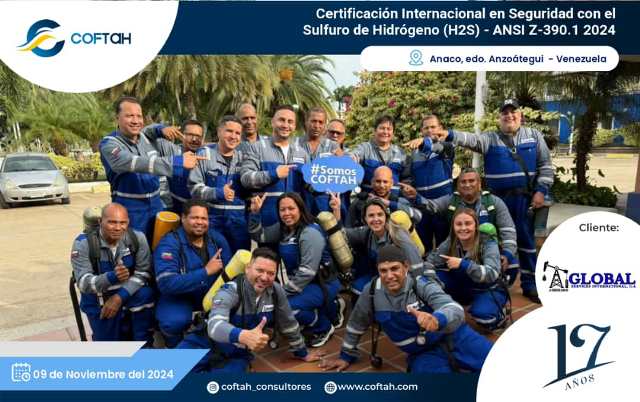 Certificación Internacional con el Sulfuro de Hidrógeno H2S (ANSI Z-390)