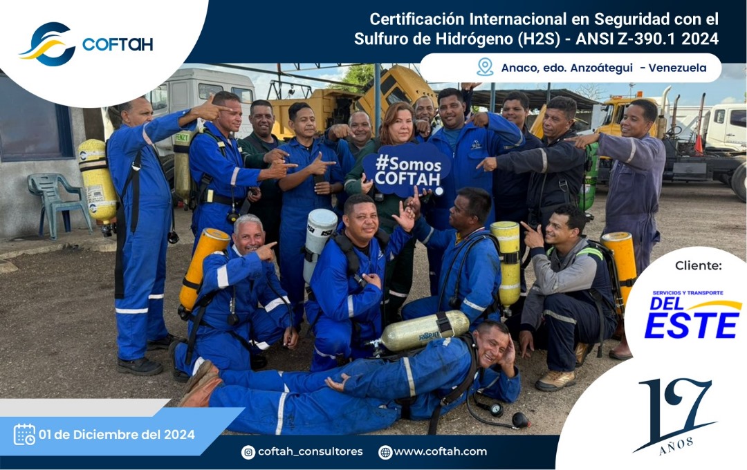 Lee más sobre el artículo Certificación Internacional con el Sulfuro de Hidrógeno H2S (ANSI Z-390) en SERVICIOS Y TRANSPORTE DEL ESTE