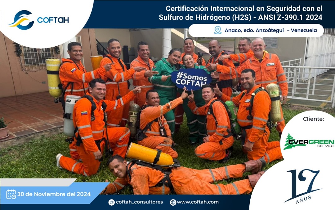 Lee más sobre el artículo Certificación Internacional con el Sulfuro de Hidrógeno H2S – ANSI Z390.1 2024 en EVERGREEN SERVICE