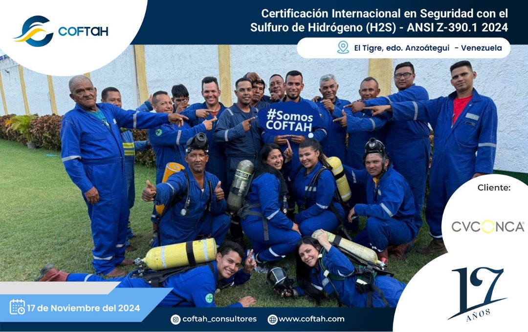 Lee más sobre el artículo Certificación Internacional con el Sulfuro de Hidrógeno H2S – ANSI Z390.1 2024 en CVCONCA