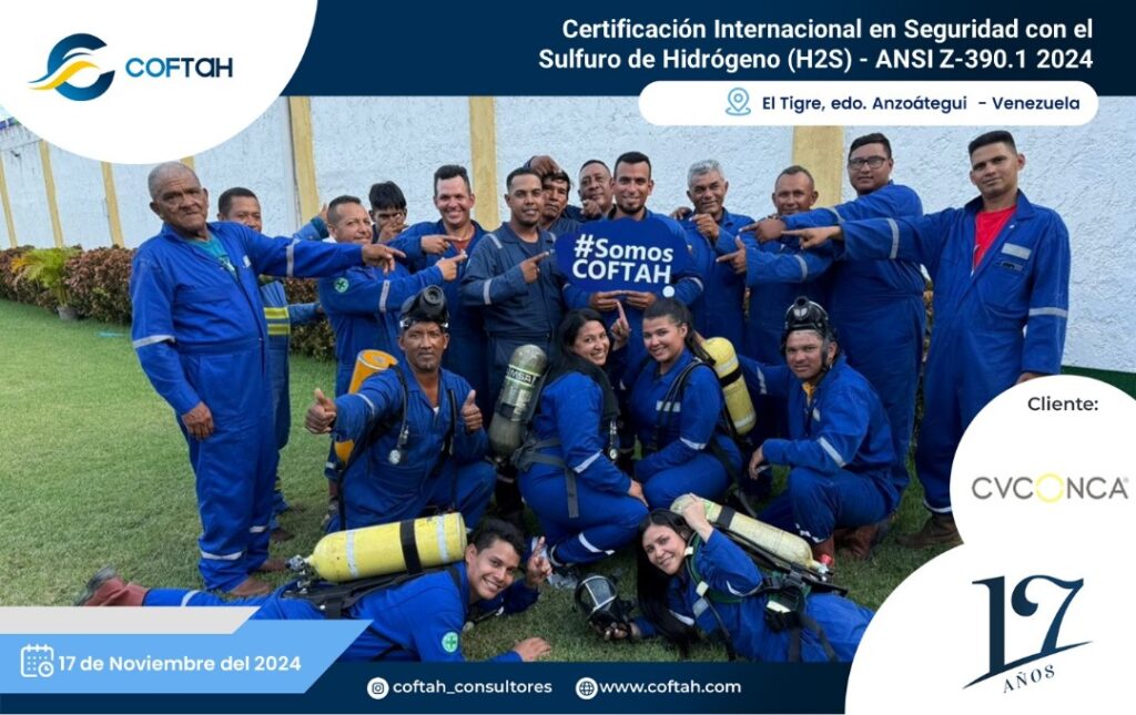 Certificación Internacional con el Sulfuro de Hidrógeno H2S (ANSI Z-390) en CVCONCA