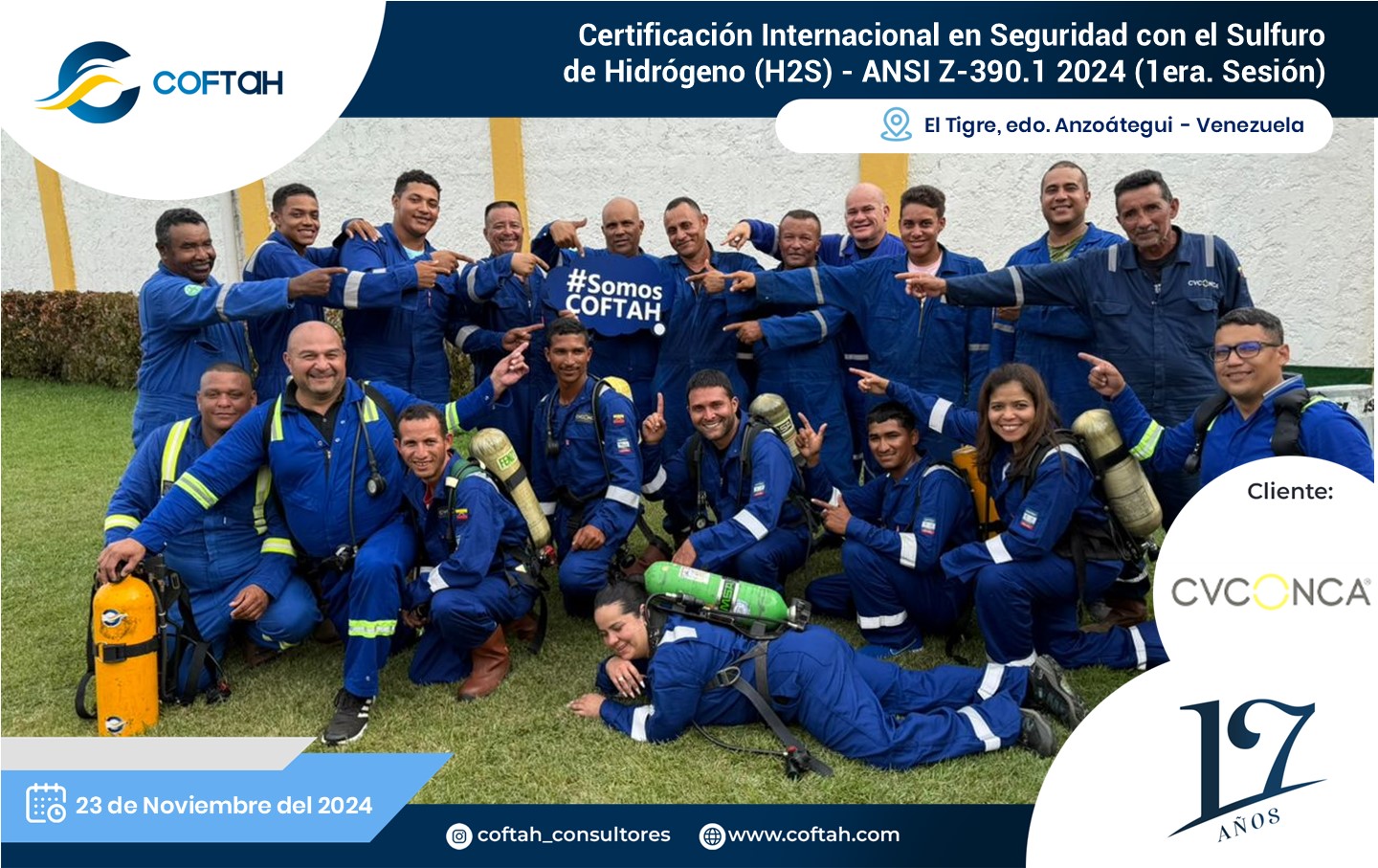 Lee más sobre el artículo Certificación Internacional con el Sulfuro de Hidrógeno H2S – ANSI Z390.1 2024 en CVCONCA
