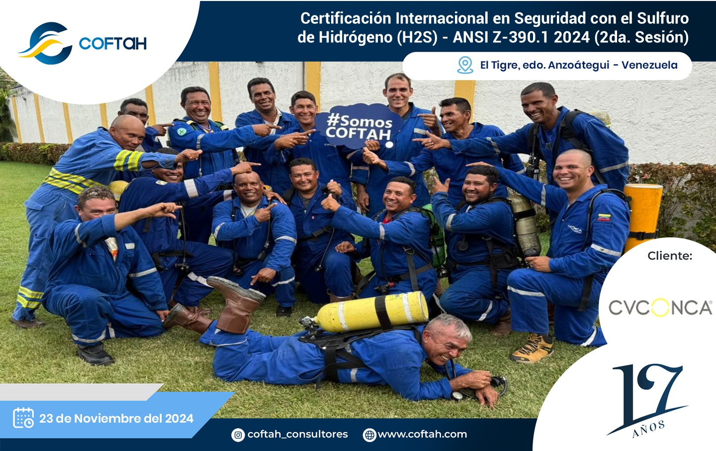 Lee más sobre el artículo Certificación Internacional con el Sulfuro de Hidrógeno H2S – ANSI Z390.1 2024 en CVCONCA