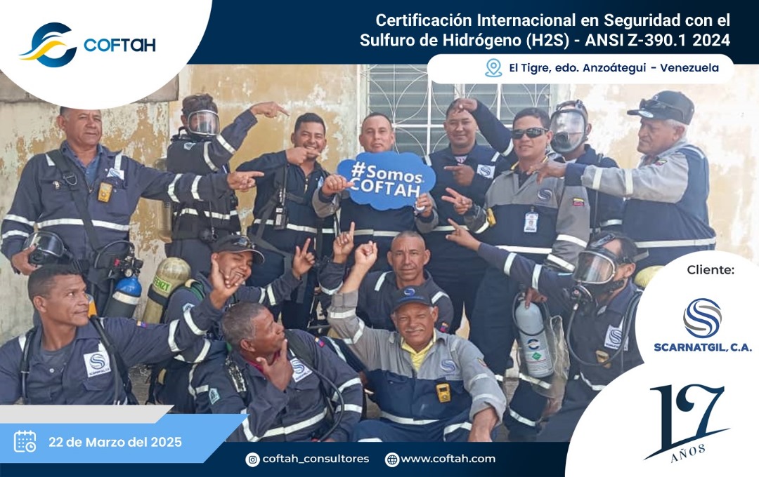 Lee más sobre el artículo Certificación Internacional con el Sulfuro de Hidrógeno H2S – ANSI Z-390.1 2024 EN  SCARNATGIL