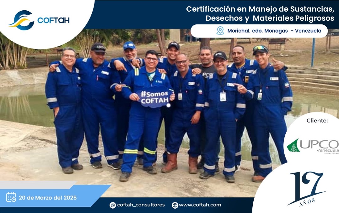 Lee más sobre el artículo Certificación en Manejo de Sustancias, Desechos y  Materiales Peligrosos en UPCO DE VENEZUELA