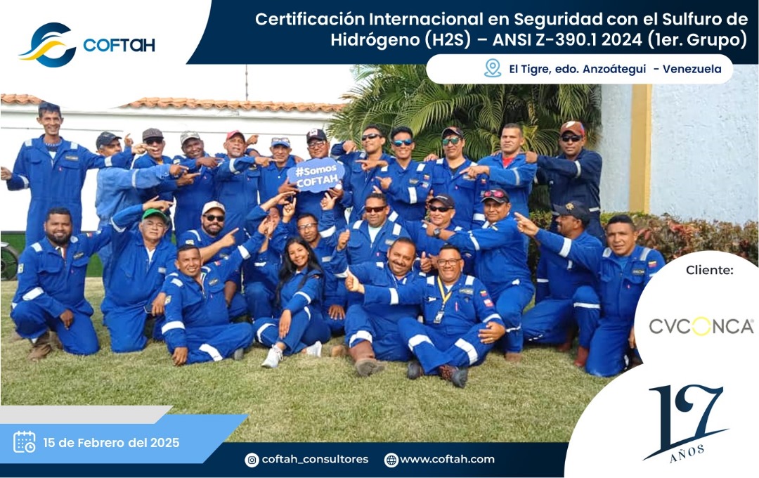 Lee más sobre el artículo Certificación Internacional con el Sulfuro de Hidrógeno H2S – ANSI Z-390.1 2024 EN CVCONCA