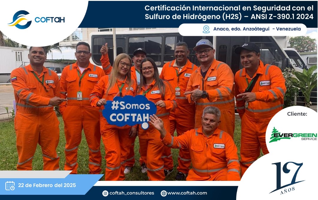 Lee más sobre el artículo Certificación Internacional con el Sulfuro de Hidrógeno H2S – ANSI Z-390.1 2024 EN EVERGREEN SERVICE