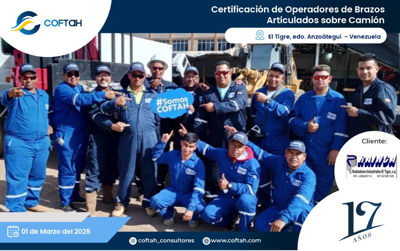 Lee más sobre el artículo Certificación de Operadores de Brazos Articulados sobre Camión en RAINCA