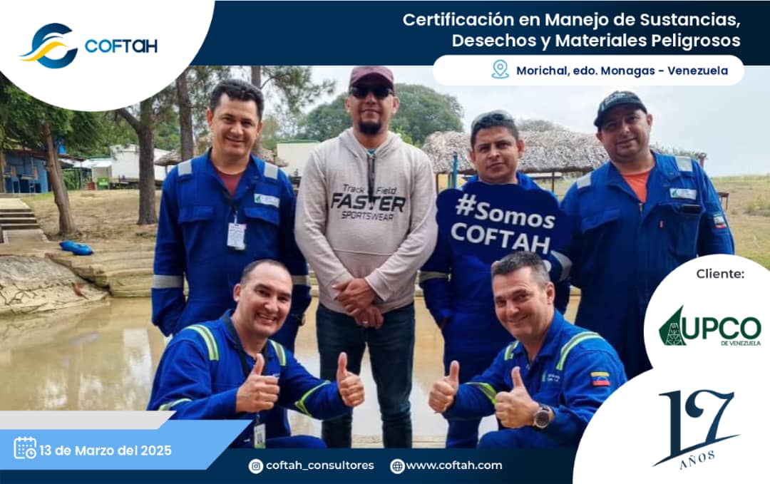 Lee más sobre el artículo Certificación en Manejo de Sustancias, Desechos y Materiales Peligrosos en UPCO DE VENEZUELA