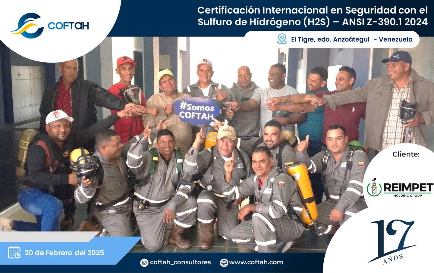 Lee más sobre el artículo Certificación Internacional con el Sulfuro de Hidrógeno H2S – ANSI Z-390.1 2024 en REIMPET