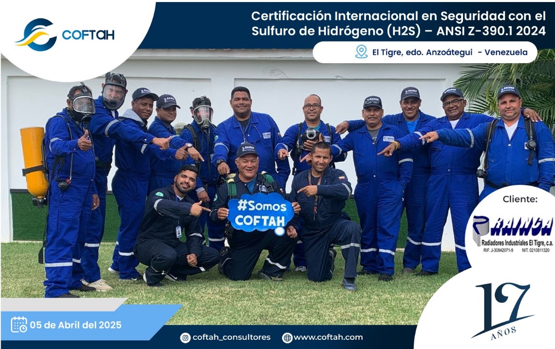 Lee más sobre el artículo Certificación Internacional con el Sulfuro de Hidrógeno H2S – ANSI Z-390.1 2024 EN RAINCA
