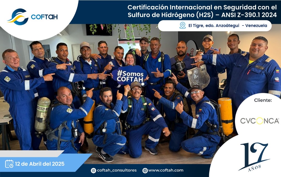 Lee más sobre el artículo Certificación Internacional con el Sulfuro de Hidrógeno H2S – ANSI Z-390.1 2024 en CVCONCA