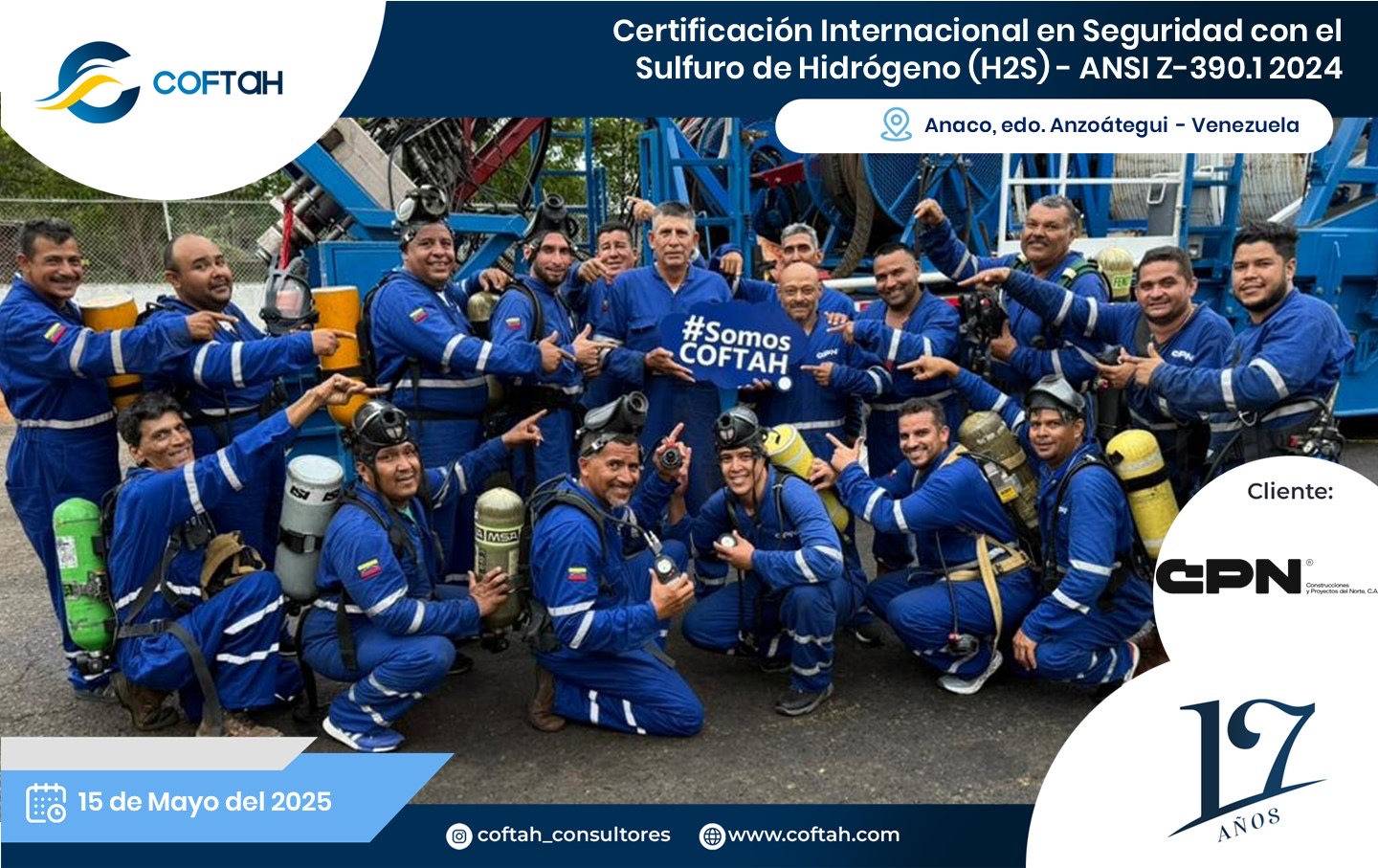 Lee más sobre el artículo Certificación Internacional con el Sulfuro de Hidrógeno H2S – ANSI Z-390.1 2024 en CONPRONORTE