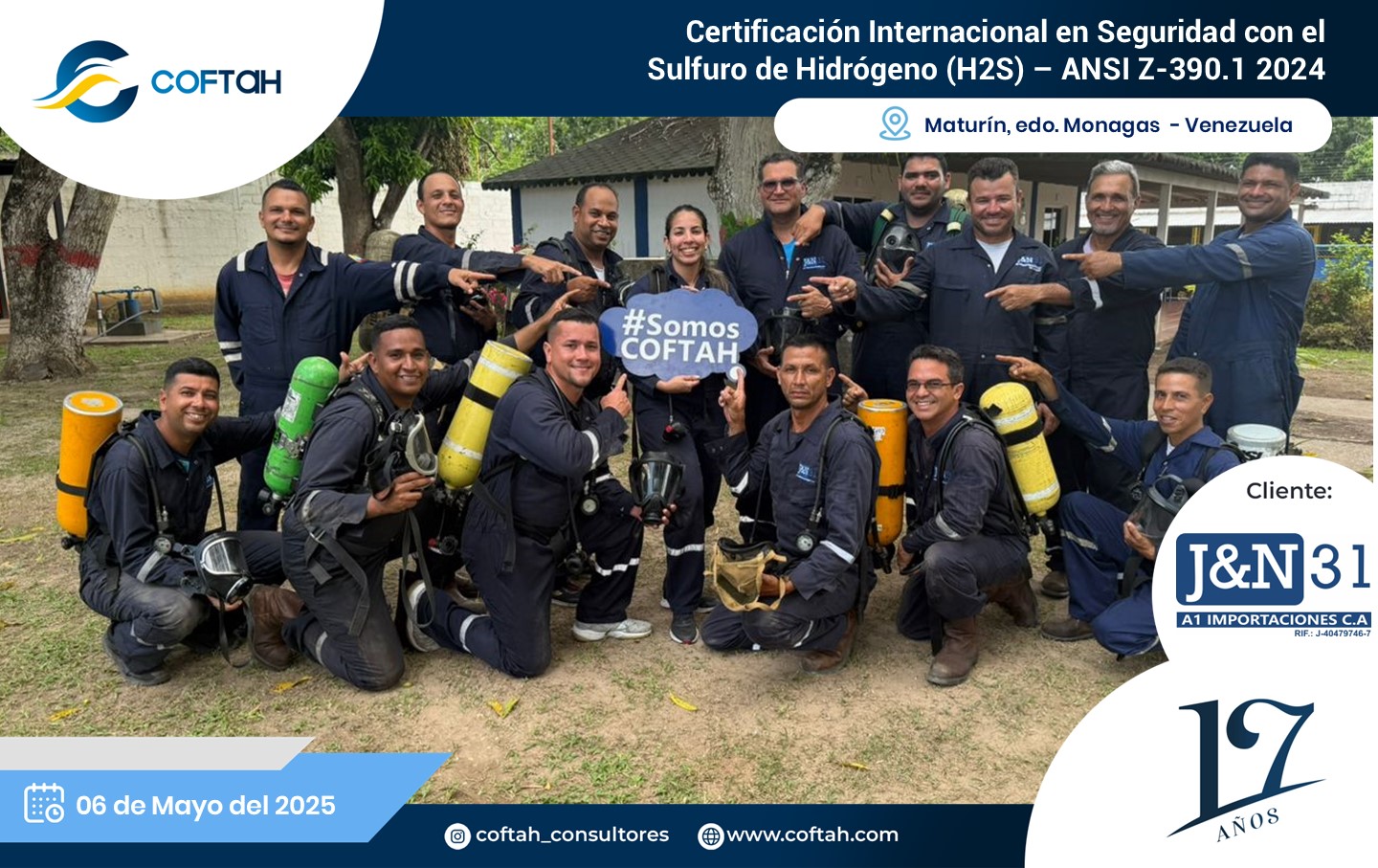 Lee más sobre el artículo Certificación Internacional con el Sulfuro de Hidrógeno H2S – ANSI Z-390.1 2024 en J & N31 A1 IMPORTACIONES