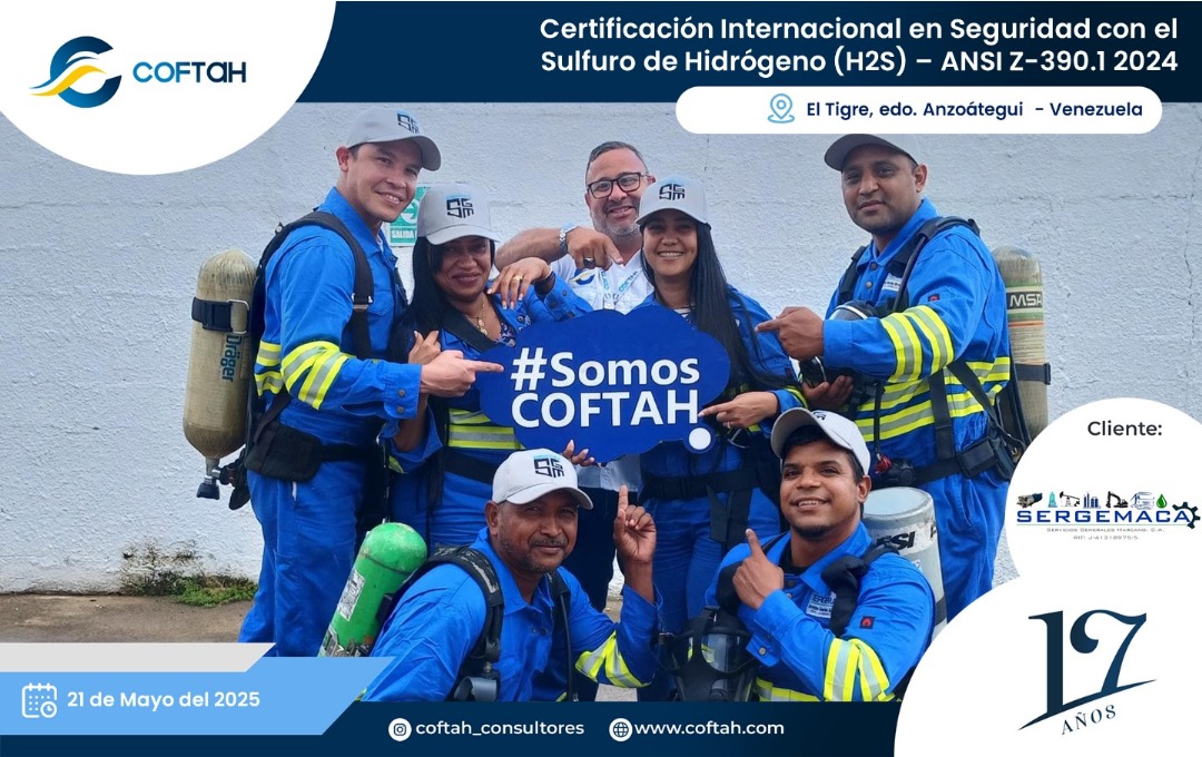 Lee más sobre el artículo Certificación Internacional con el Sulfuro de Hidrógeno H2S – ANSI Z-390.1 2024 en SERGEMACA