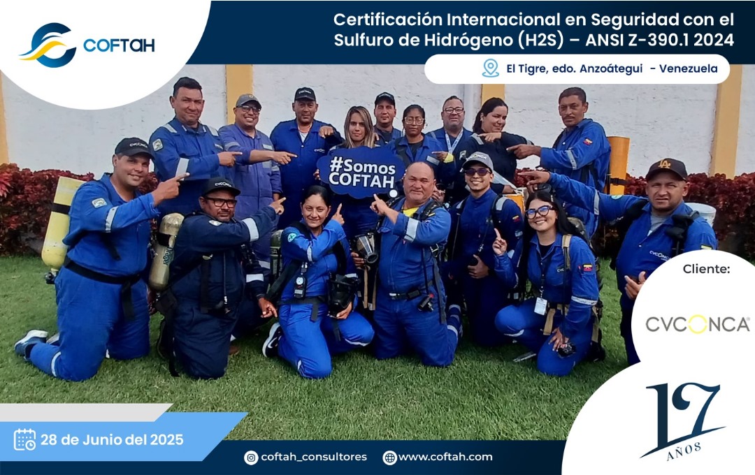 Lee más sobre el artículo Certificación Internacional con el Sulfuro de Hidrógeno H2S – ANSI Z-390.1 2024 EN CVCONCA