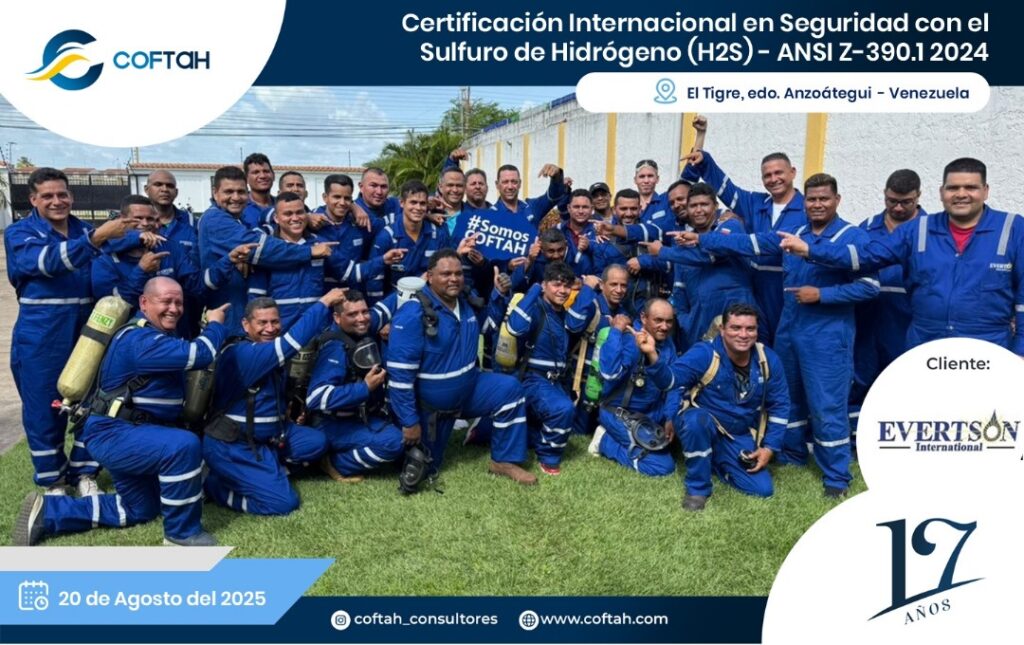 Certificación Internacional con el Sulfuro de Hidrógeno H2S – ANSI Z-390.1 2024