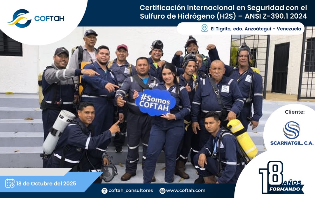 Lee más sobre el artículo Certificación Internacional con el Sulfuro de Hidrógeno H2S – ANSI Z-390.1 2024 en SCARNATGIL