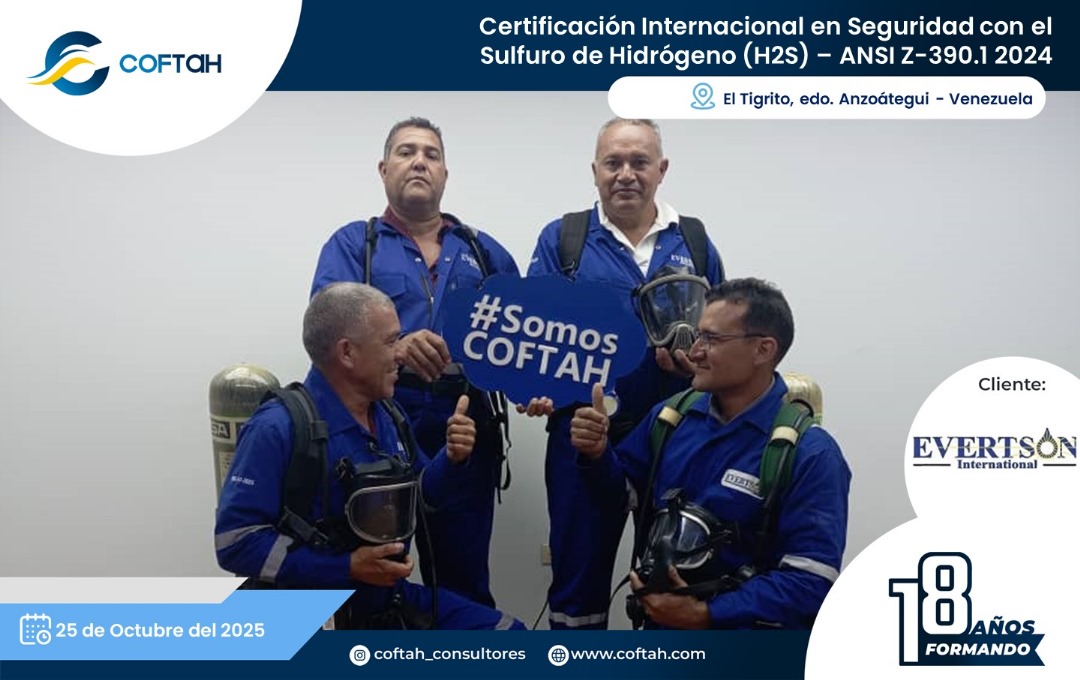 Lee más sobre el artículo Certificación Internacional con el Sulfuro de Hidrógeno H2S – ANSI Z-390.1 2024 en EVERTSON INTERNATIONAL
