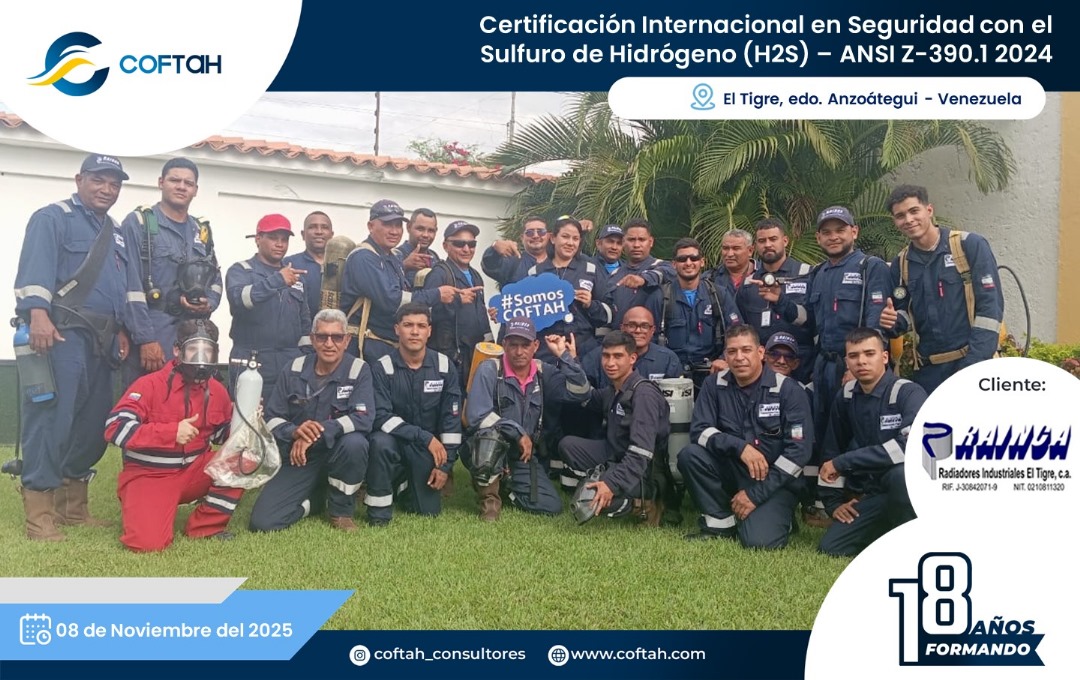 Lee más sobre el artículo Certificación Internacional con el Sulfuro de Hidrógeno H2S – ANSI Z-390.1 2024 en RAINCA