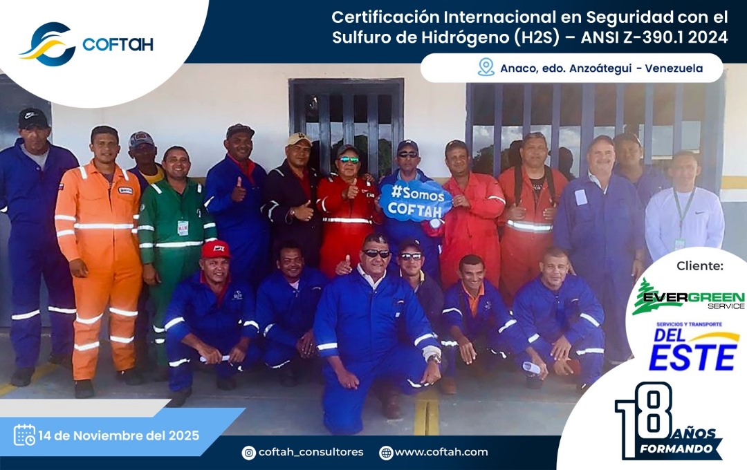 Lee más sobre el artículo Certificación Internacional con el Sulfuro de Hidrógeno H2S – ANSI Z-390.1 2024 en EVERGREEN SERVICE y TRANSPORTE DEL ESTE