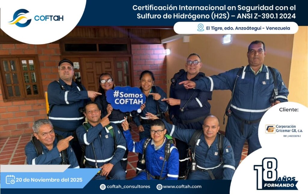 Certificación Internacional con el Sulfuro de Hidrógeno H2S – ANSI Z-390.1 2024